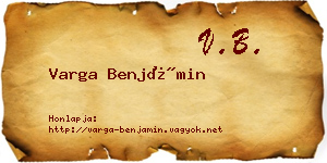 Varga Benjámin névjegykártya